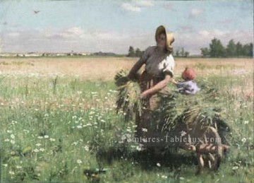  Paul Tableaux - L’alouette des prairies 1887 académique peintre Paul Peel